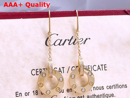 Cartier Love Earring Yellow Gold Diamonds Replica