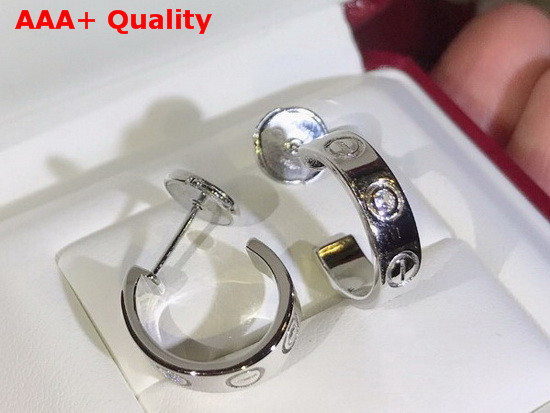Cartier Love Earrings 2 Diamonds White Gold Diamonds Replica