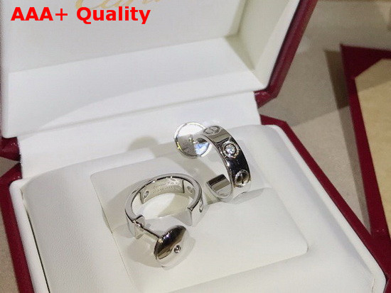Cartier Love Earrings 2 Diamonds White Gold Diamonds Replica