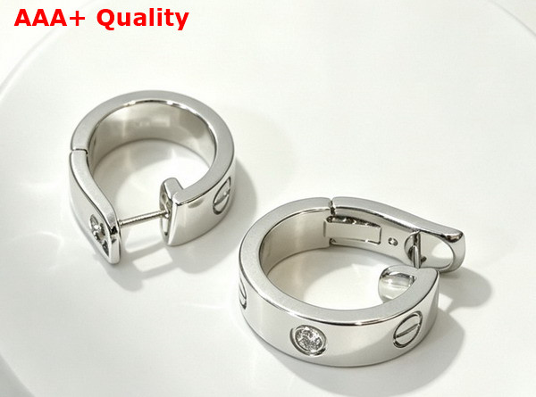 Cartier Love Hoop Earrings New Model 2 Diamonds Replica