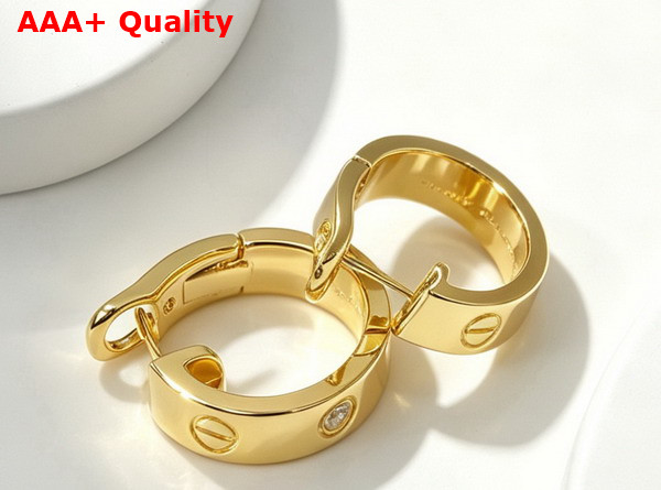 Cartier Love Hoop Earrings New Model 2 Diamonds Replica