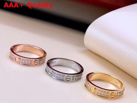 Cartier Love Ring Pink Gold Diamonds Replica
