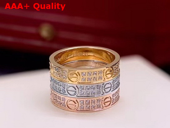 Cartier Love Ring Pink Gold Diamonds Replica