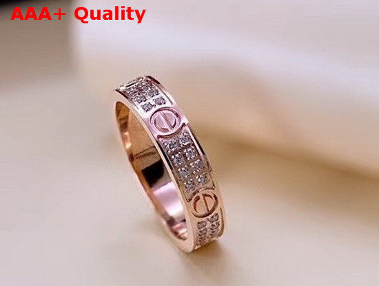 Cartier Love Ring Pink Gold Diamonds Replica