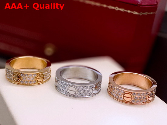 Cartier Love Wedding Band Diamond Paved White Gold Diamonds Replica