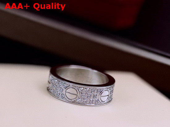 Cartier Love Wedding Band Diamond Paved White Gold Diamonds Replica
