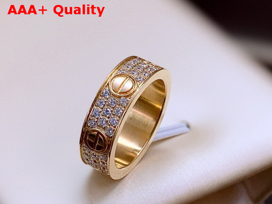 Cartier Love Wedding Band Diamond Paved Yellow Gold Diamonds Replica