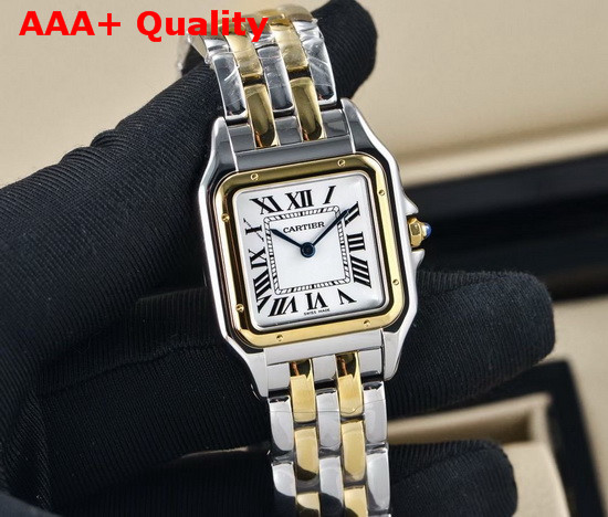 Cartier Panthere De Cartier Watch Small Model Yellow Gold and Steel Replica