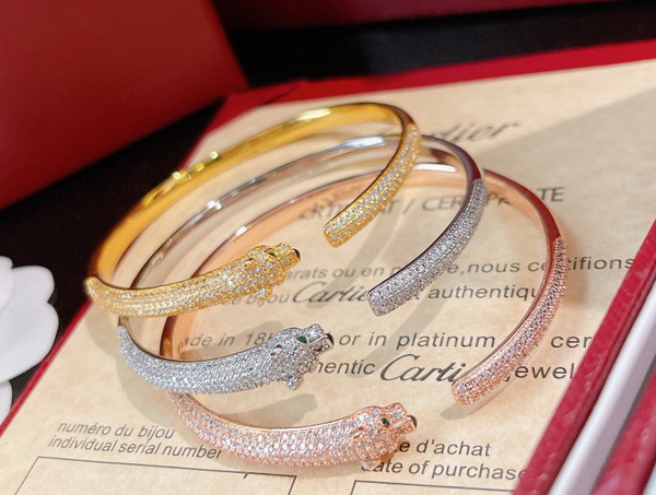 Cartier Panthere de Cartier Bracelet White Gold Onyx Emeralds Diamonds Replica