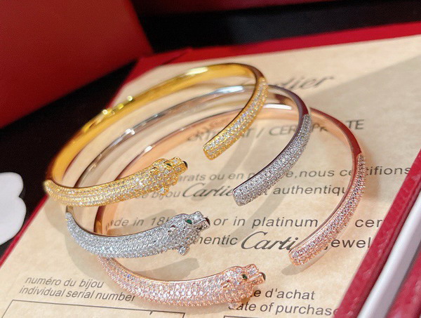 Cartier Panthere de Cartier Bracelet Yellow Gold Onyx Emeralds Diamonds Replica