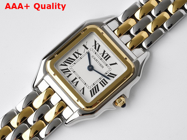 Cartier Panthere de Cartier Watch Medium Model Quartz Movement Yellow Gold Steel Replica