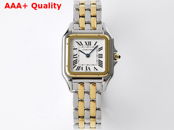 Cartier Panthere de Cartier Watch Medium Model Quartz Movement Yellow Gold Steel Replica