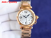 Cartier Pasha de Cartier Watch 35mm Automatic Movement Rose Gold and White Replica