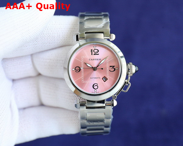 Cartier Pasha de Cartier Watch 35mm Automatic Movement Steel and Pink Replica