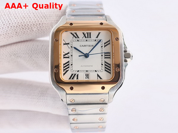 Cartier Santos de Cartier Watch Large Model Automatic Movement Steel and Rose Gold Replica