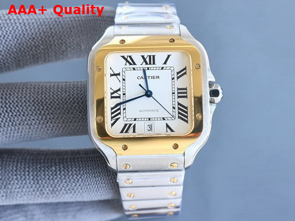 Cartier Santos de Cartier Watch Large Model Automatic Movement Steel and Yellow Gold Replica
