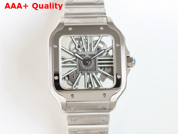 Cartier Santos de Cartier Watch Large Model Hand Wound Mechanical Movement Steel Replica