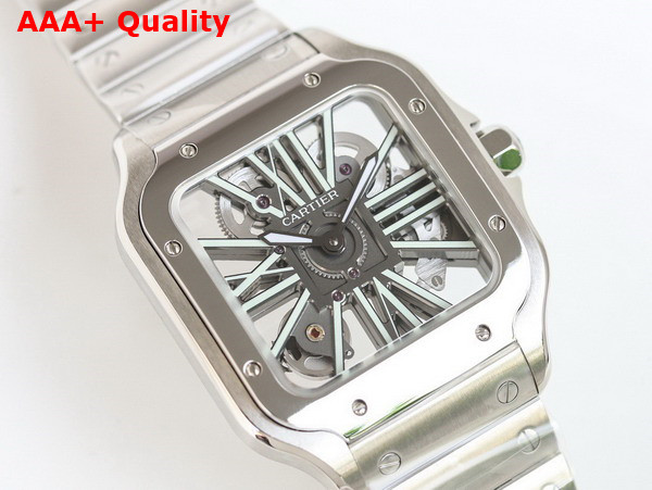 Cartier Santos de Cartier Watch Large Model Hand Wound Mechanical Movement Steel Replica