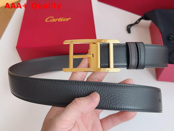 Cartier Tank de Cartier Belt Black and Brown Grained Cowhide Replica