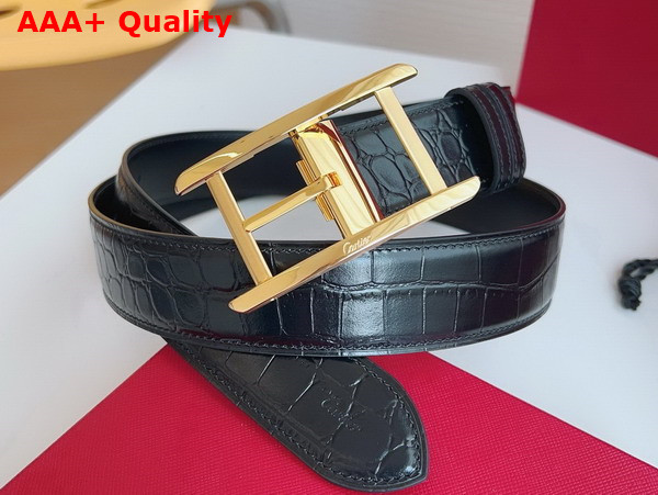 Cartier Tank de Cartier Belt in Black Crocodile Skin Replica