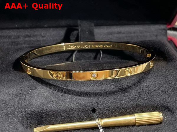 Cartier Thin Love Bracelet in Yellow Gold with Diamonds Replica
