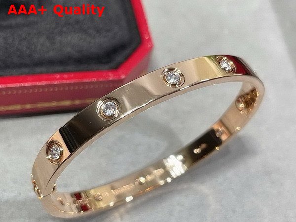 Cartier Wide Love Bracelet in Pink Gold with Diamonds Replica