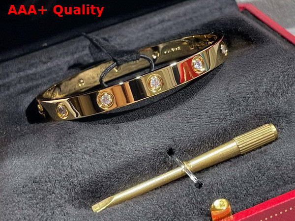 Cartier Wide Love Bracelet in Yellow Gold with Diamonds Replica