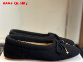 Celine Abby Ballerina in Alpaca Wool Fabric Black Replica