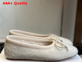 Celine Abby Ballerina in Alpaca Wool Fabric Creme Rose Replica