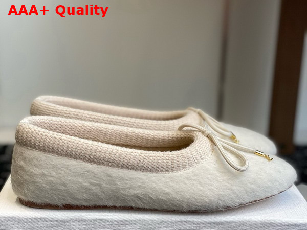 Celine Abby Ballerina in Alpaca Wool Fabric Creme Rose Replica