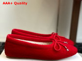 Celine Abby Ballerina in Alpaca Wool Fabric Red Replica