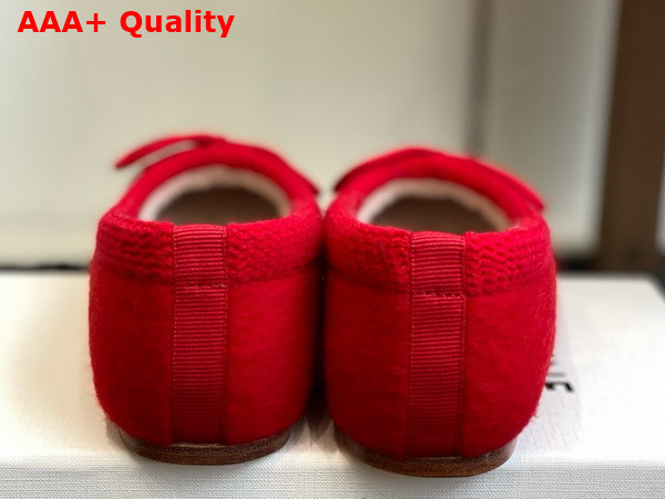 Celine Abby Ballerina in Alpaca Wool Fabric Red Replica