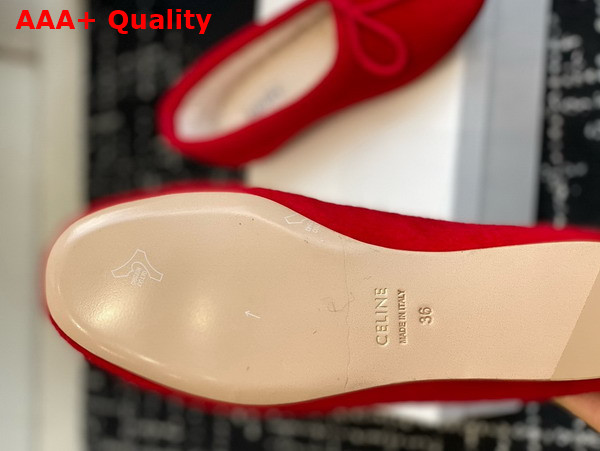 Celine Abby Ballerina in Alpaca Wool Fabric Red Replica