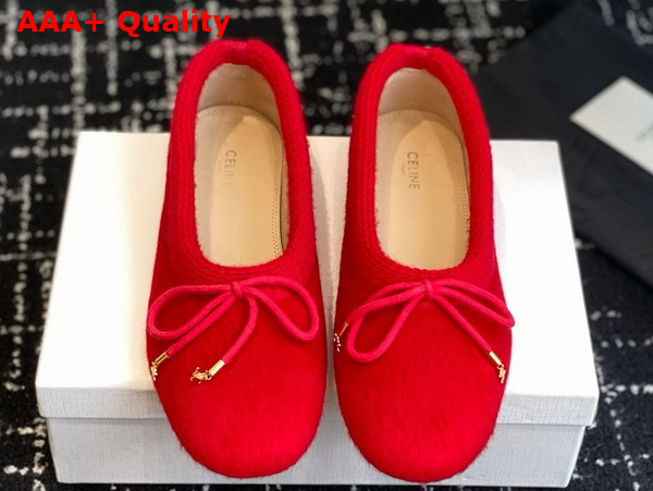 Celine Abby Ballerina in Alpaca Wool Fabric Red Replica