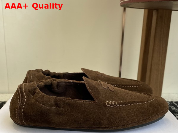 Celine Adam Loafer in Dark Brown Suede Calfskin Replica