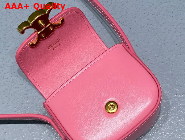 Celine Airpods Case with Strap in Pink Shiny Calfskin Replica