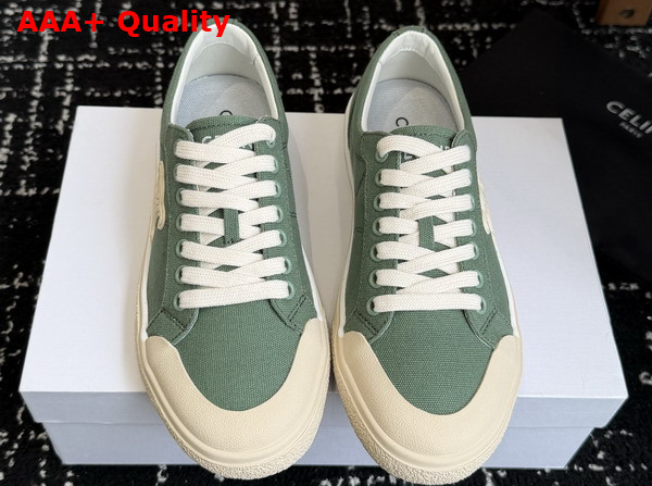 Celine Alan Sneaker in Celadon Canvas Replica
