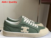 Celine Alan Sneaker in Celadon Canvas Replica