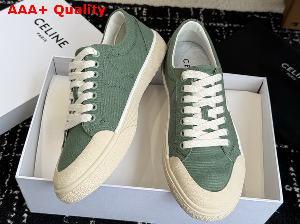 Celine Alan Sneaker in Celadon Canvas Replica