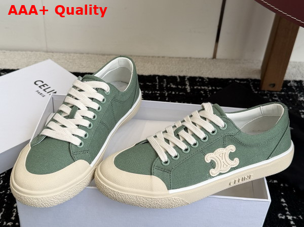 Celine Alan Sneaker in Celadon Canvas Replica