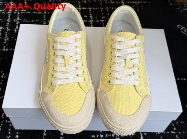 Celine Alan Sneaker in Pale Yellow Canvas Replica