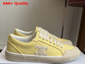 Celine Alan Sneaker in Pale Yellow Canvas Replica