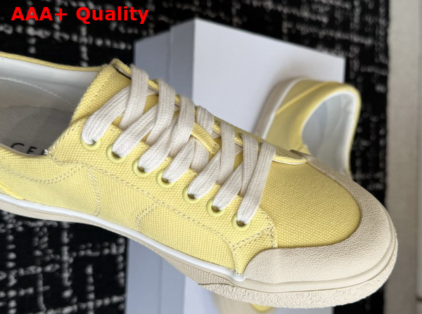 Celine Alan Sneaker in Pale Yellow Canvas Replica