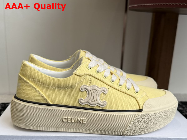 Celine Alan Sneaker in Pale Yellow Canvas Replica