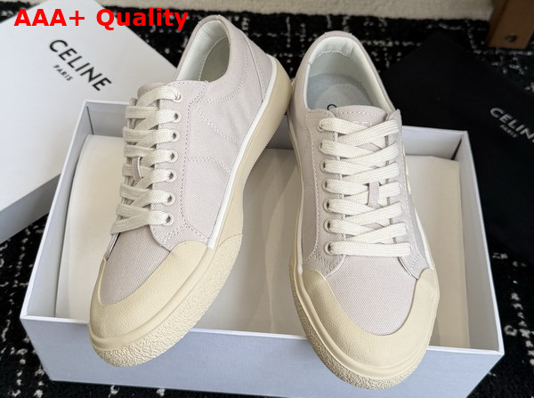 Celine Alan Sneaker with Triomphe in Light Grey Canvas Replica