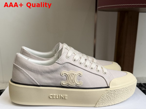 Celine Alan Sneaker with Triomphe in Light Grey Canvas Replica