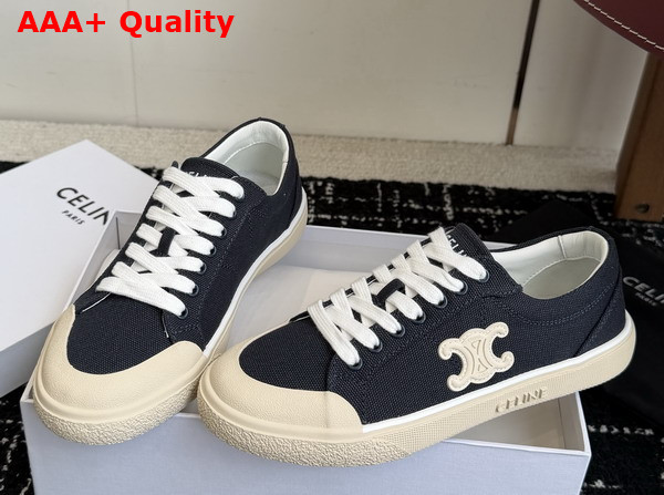 Celine Alan Sneaker with Triomphe in Navy Canvas Replica