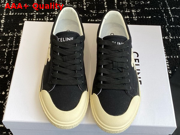 Celine Alan Sneakers with Triomphe in Canvas Black Replica