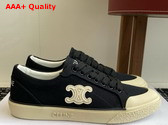 Celine Alan Sneakers with Triomphe in Canvas Black Replica
