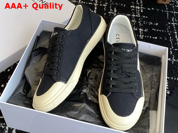 Celine Alan Sneakers with Triomphe in Canvas Black Replica